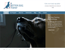 Tablet Screenshot of abetterdogtrainer.com